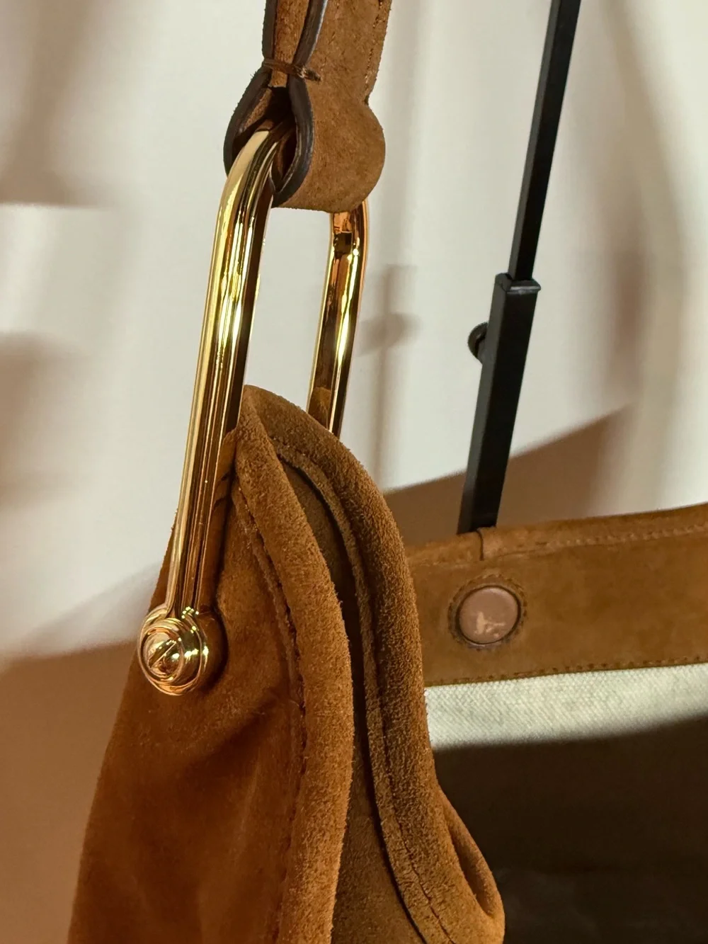 Suede Shoulder Bag in Brown - Picture 2 of 10